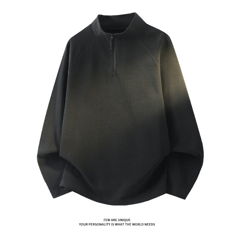 Unisex Oversize-Mockneck-Halbzip-Sweatshirt aus Mikrofleece mit abgerundetem Saum Shop Nory