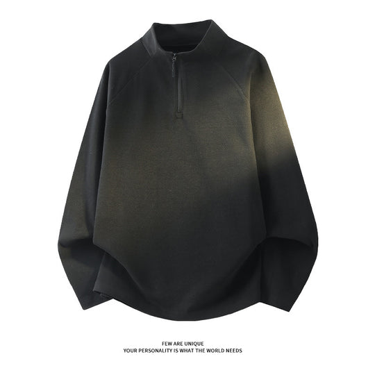 Unisex Oversize-Mockneck-Halbzip-Sweatshirt aus Mikrofleece mit abgerundetem Saum Shop Nory
