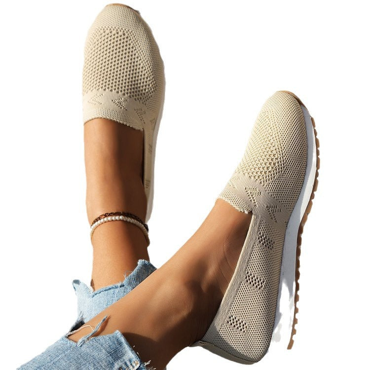 Damen Slip-On Sneakers mit atmungsaktivem Mesh-Obermaterial und rutschfester Sohle Shopnory