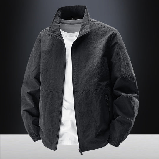 Herren Minimalistische Funktionsjacke mit Stehkragen, atmungsaktivem Meshfutter und wasserabweisenden Reißverschlüssen Shop Nory