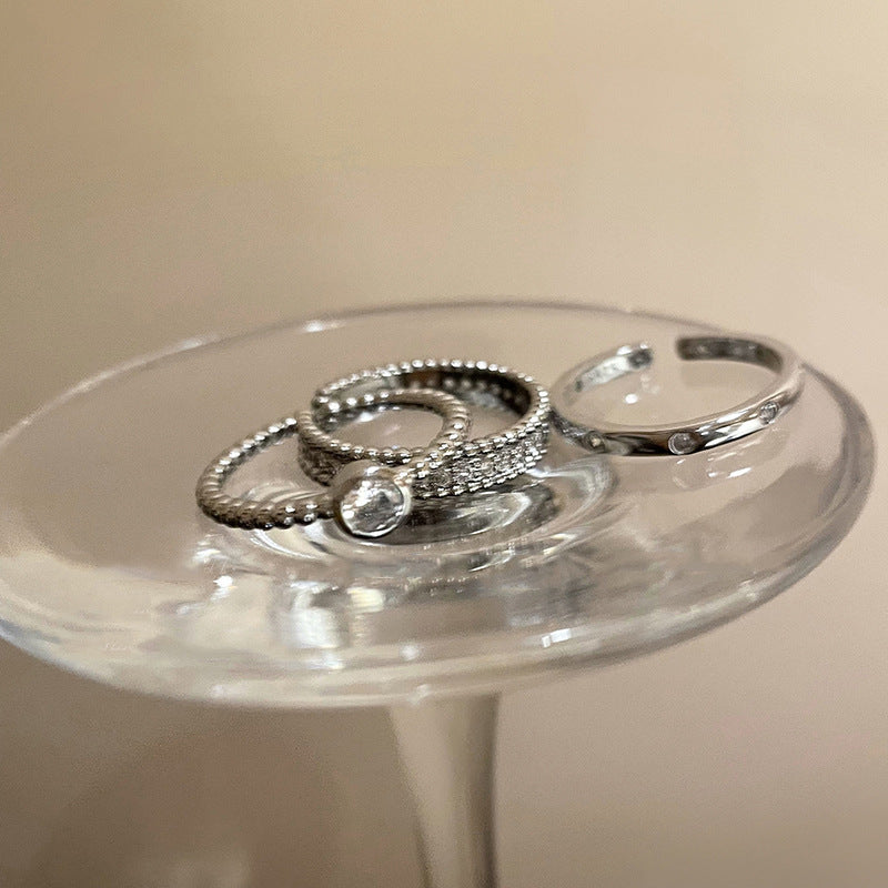 Damen Elegante und funkelnde Ringset Shop Nory