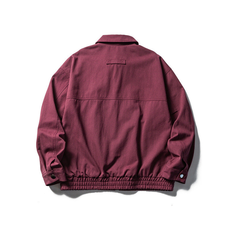 Herren Oversize-Workerjacke mit durchgehendem Reißverschluss, Brustreißverschluss und elastischem Saumbund Shop Nory