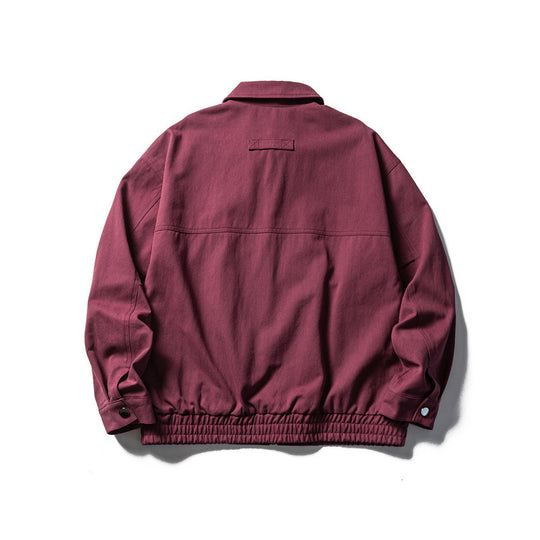 Herren Oversize-Workerjacke mit durchgehendem Reißverschluss, Brustreißverschluss und elastischem Saumbund Shop Nory