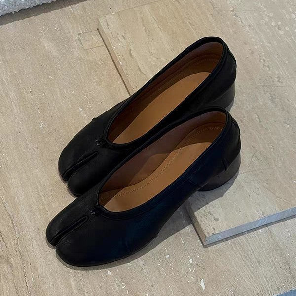 Damen Ballerinas mit spezieller Zehenöffnung und komfortablem Blockabsatz