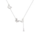 Damen Halskette mit filigranem Schmetterlingsdesign und funkelnden Zirkoniasteinen Shop Nory