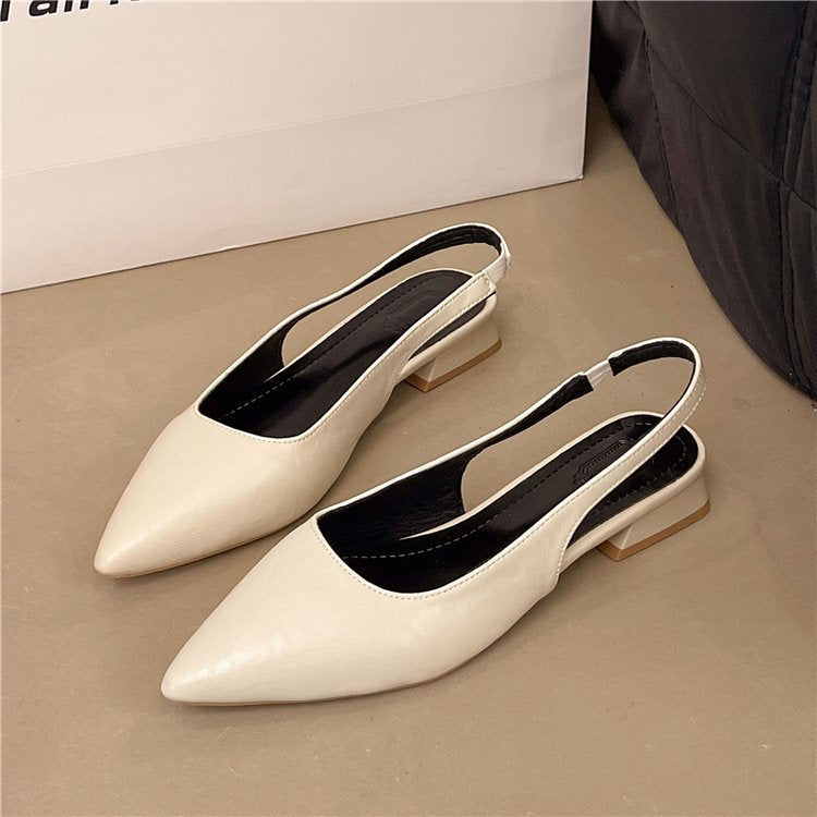 Damen Slingback Pumps aus glänzendem Material Shopnory