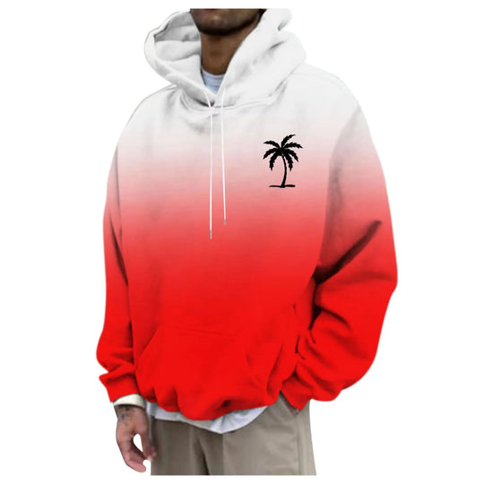 Unisex Trendiger Oversized Kapuzenpullover mit Farbverlauf und Palmenmotiv Shop Nory