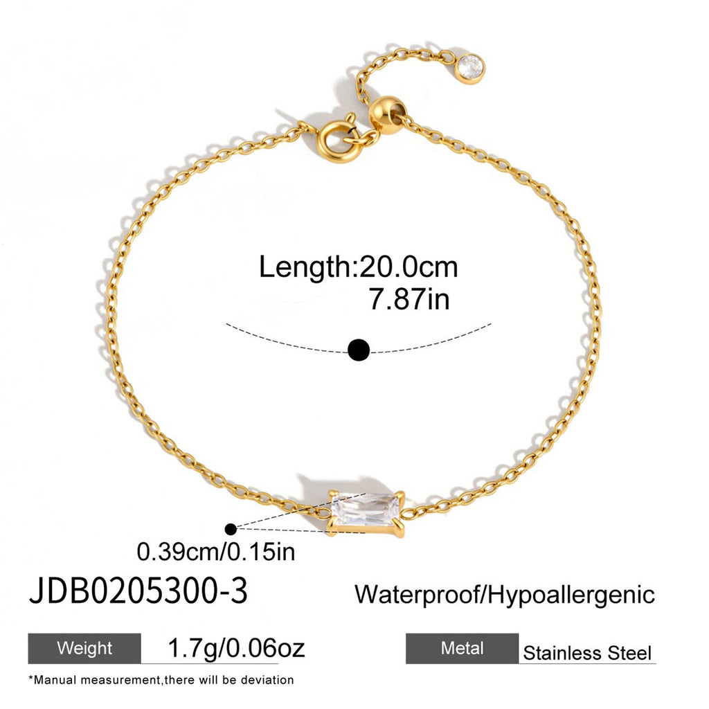 Damen Fußkettchen mit funkelndem Zirkonia und hypoallergenem Edelstahl Shop Nory