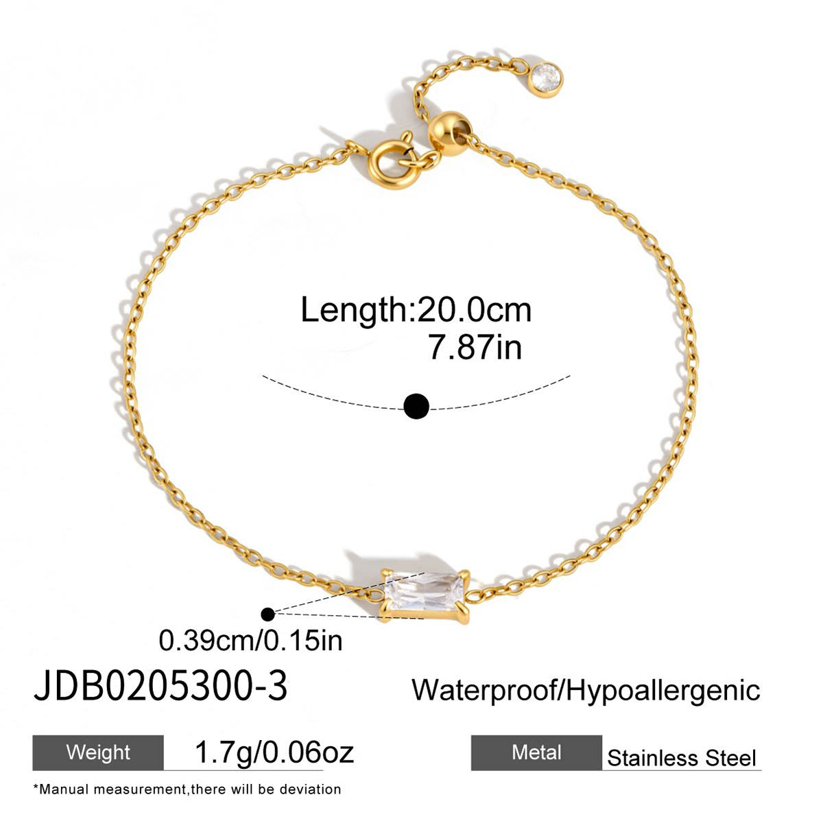 Damen Fußkettchen mit funkelndem Zirkonia und hypoallergenem Edelstahl Shop Nory