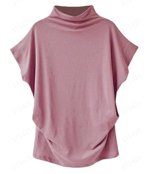 Damen Drapiertes Oversize-Top Stehkragen