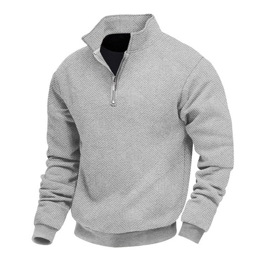 Herren hochwertiger Strickpullover mit Stehkragen und modischem Reißverschluss