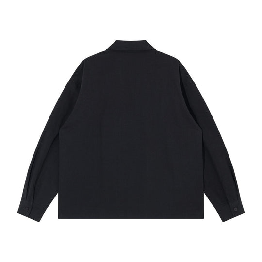 Herren weite Boxy-Hemdjacke mit Paneelen, vertikalen Ziernähten und Reverskragen Shop Nory