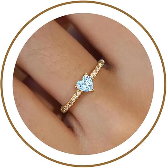 Damen Ring mit Herzschliff und glitzernden Zirkonia-Elementen Shop Nory