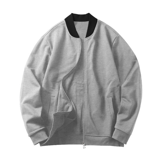 Herren Minimalistische Bomberjacke mit durchgehendem Reißverschluss, geripptem Stehkragen & Eingrifftaschen Shop Nory