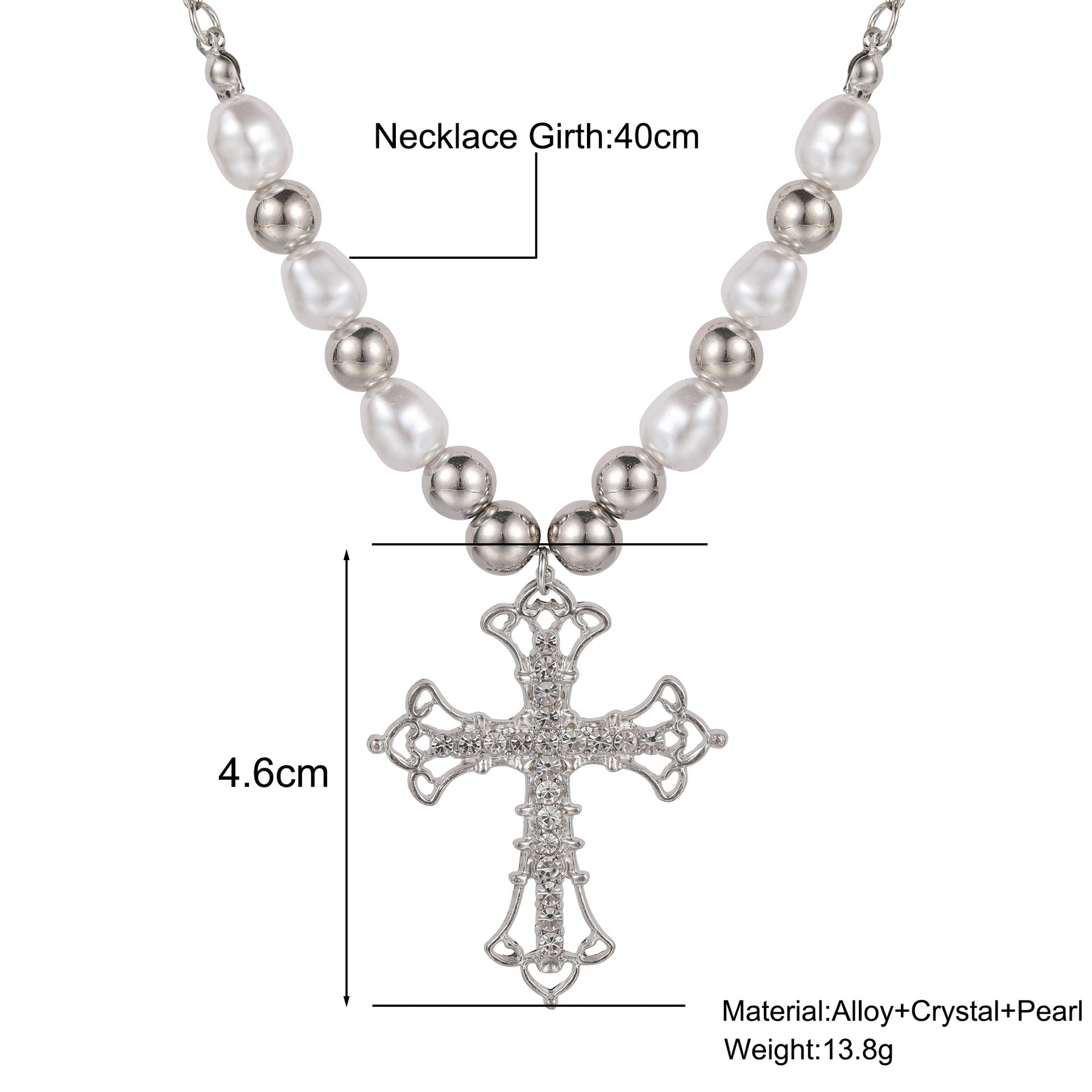 Damen Halskette mit filigranem Kreuzanhänger und hochwertiger Kette Shop Nory