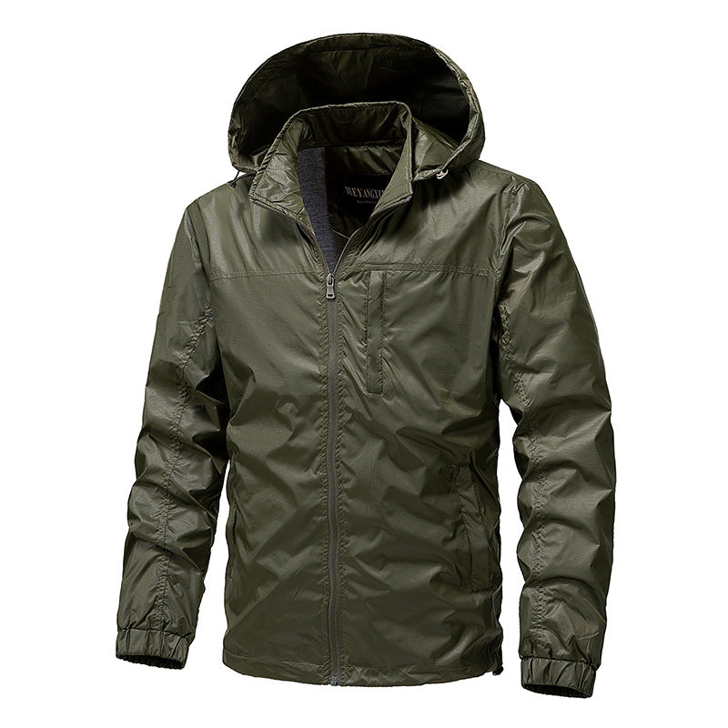 Herren Leichte wasserabweisende kompakt verstaubare Windjacke mit Kapuze Shop Nory