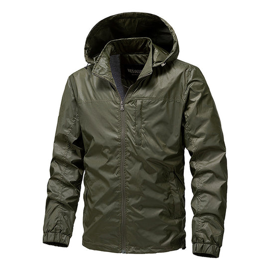Herren Leichte wasserabweisende kompakt verstaubare Windjacke mit Kapuze Shop Nory