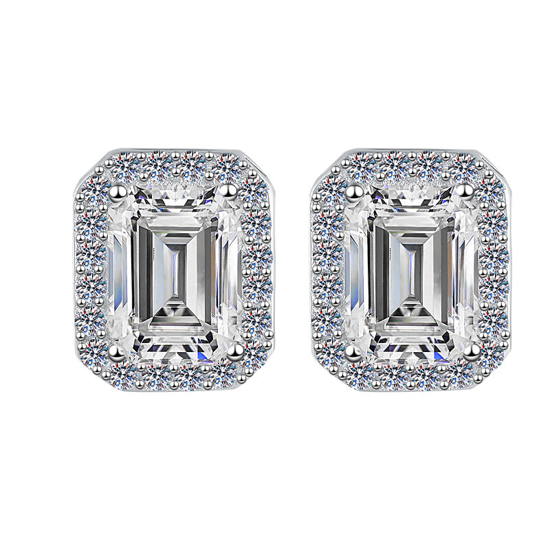 Damen Ohrringe mit quadratischem Zirkonia-Rahmen Shop Nory