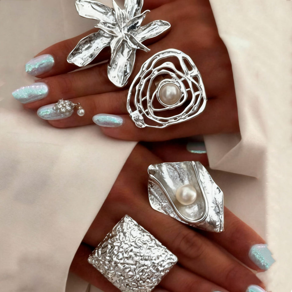 Damen elegantes und künstlerisches Ring-Set Shop Nory