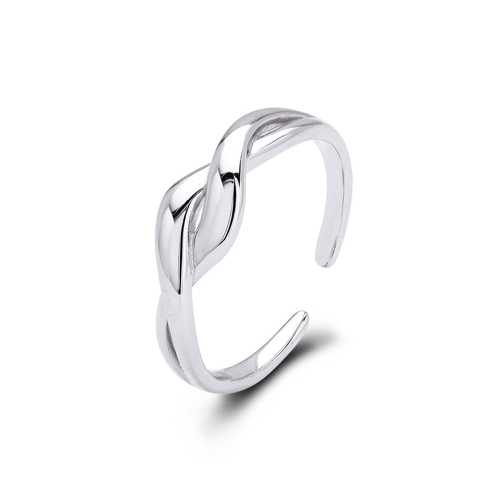 Damen Offener Ring mit elegantem gewundenem Design aus 925 Sterling Silber Shop Nory