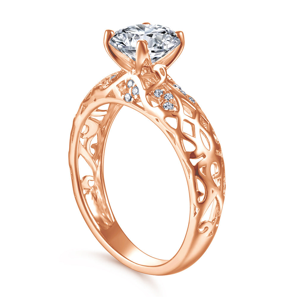 Damen Ring mit filigranem Design und strahlendem Zirkonia-Besatz Shop Nory
