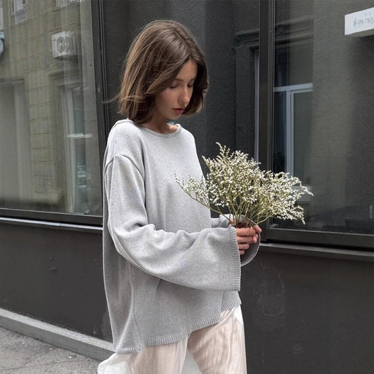 Damen Grobstrick-Kapuzenpullover aus reiner Baumwolle mit Kordelzug Shop Nory