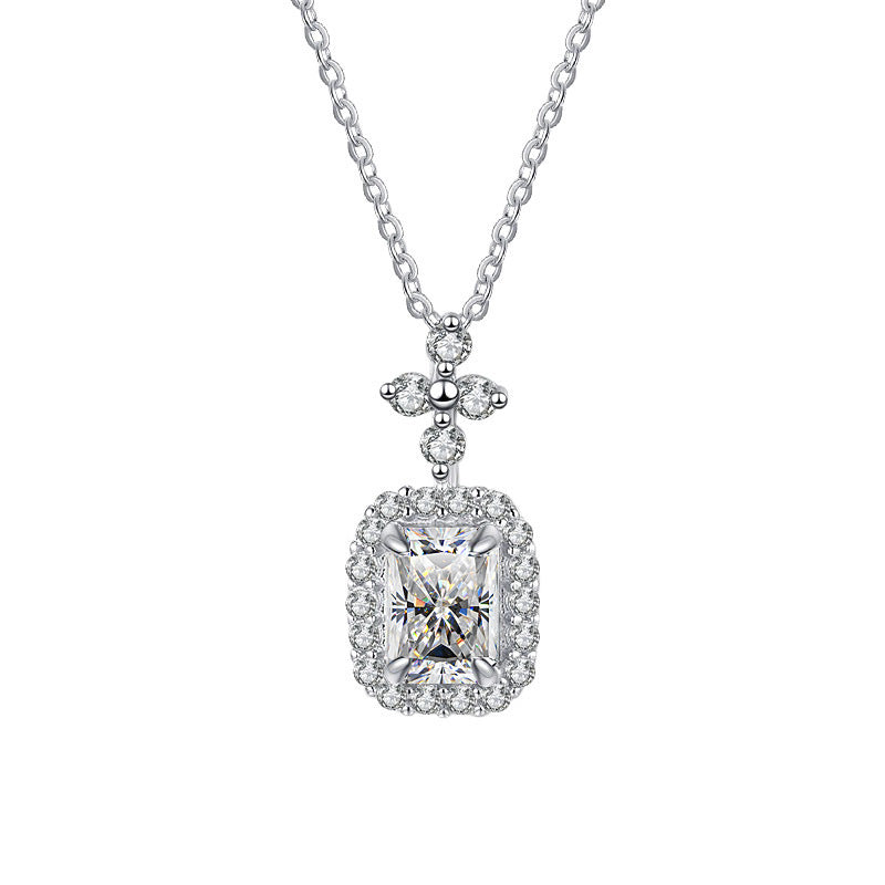 Damen elegante und funkelnde Schmuck-Halskette mit Kristallanhänger Shop Nory