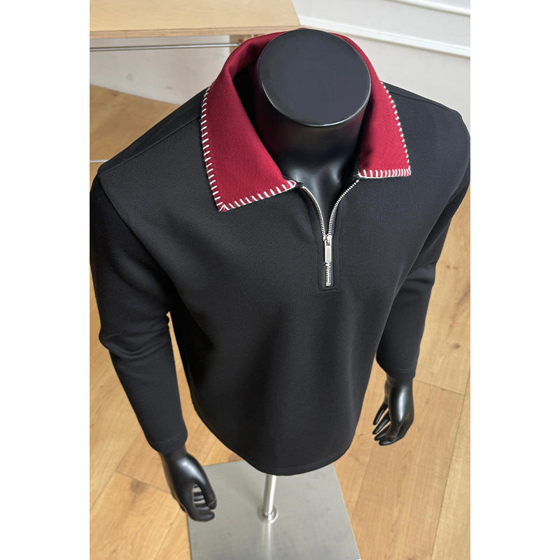 Herren Modischer Stehkragen-Pullover mit Reißverschluss Shop Nory