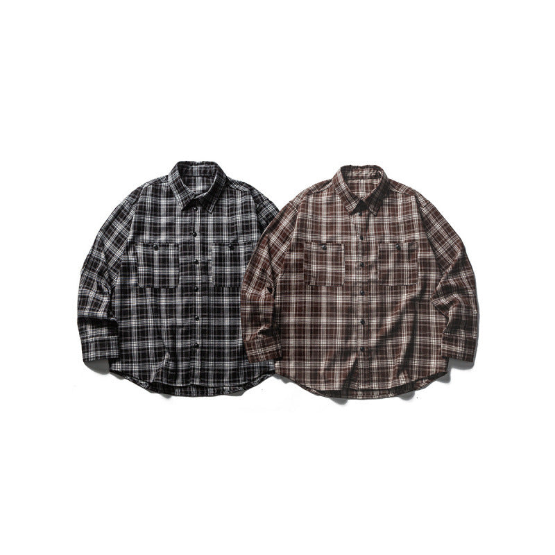 Herren Boxy-Karo-Workshirt aus weichem Flanell mit Doppelbrusttaschen Shop Nory