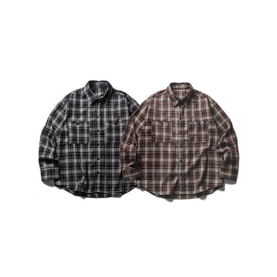 Herren Boxy-Karo-Workshirt aus weichem Flanell mit Doppelbrusttaschen Shop Nory