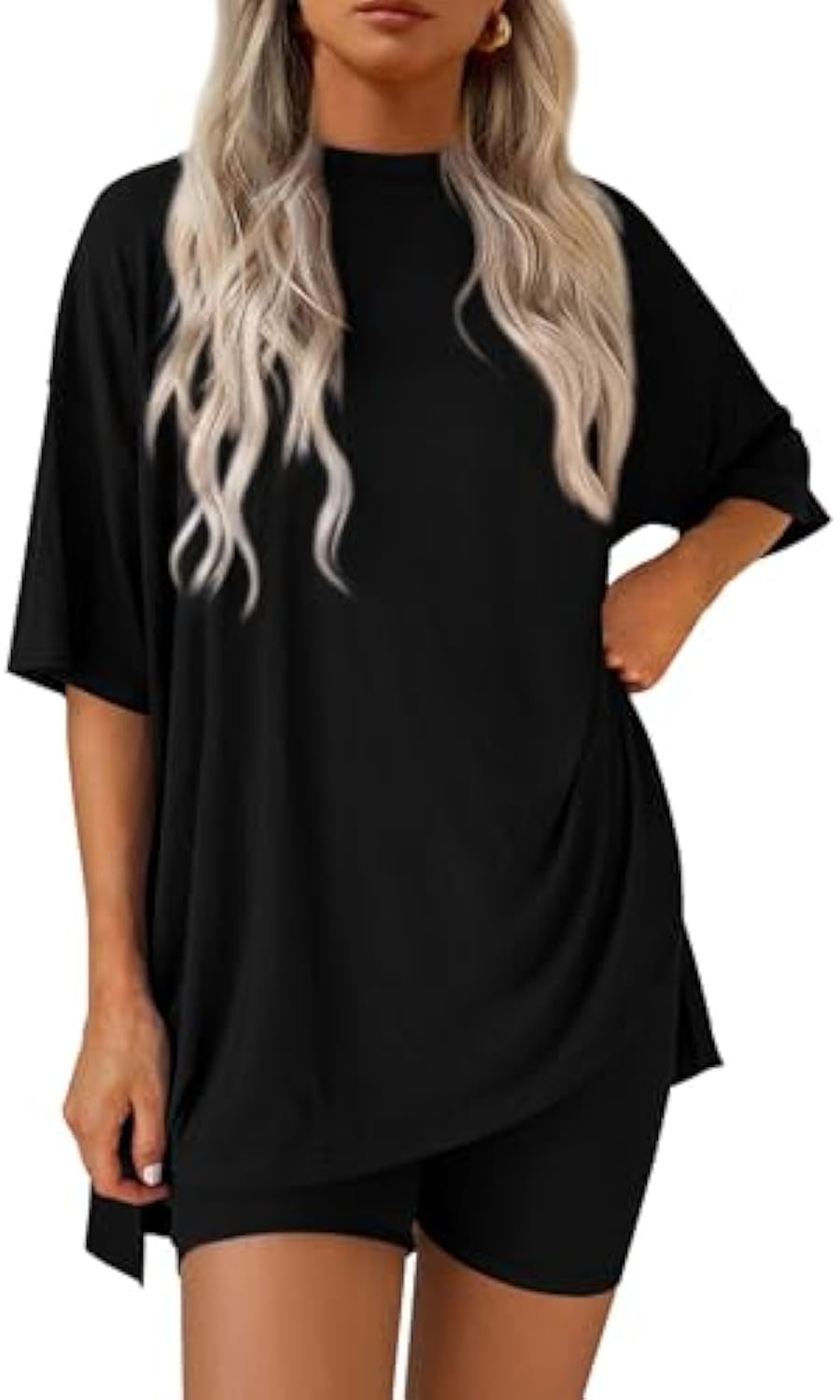 Damen lässiges Sport-T-Shirt mit Shorts im Set