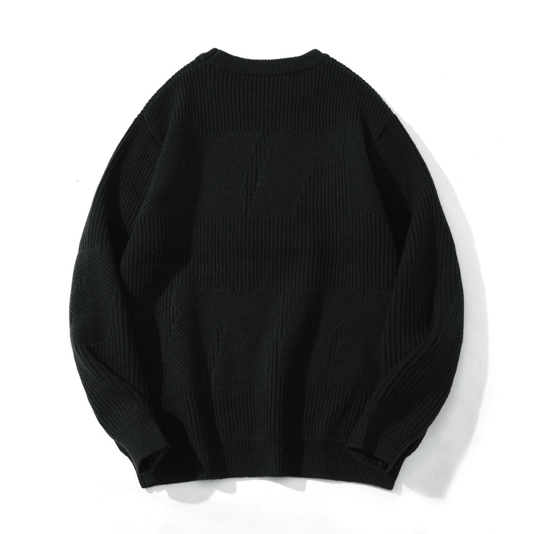 Unisex Strukturierter Oversize-Rundhalspullover mit Panel‑Strick Shop Nory