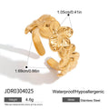 Damen Offenes Armreif mit floralem Design aus hypoallergenem Edelstahl Shop Nory