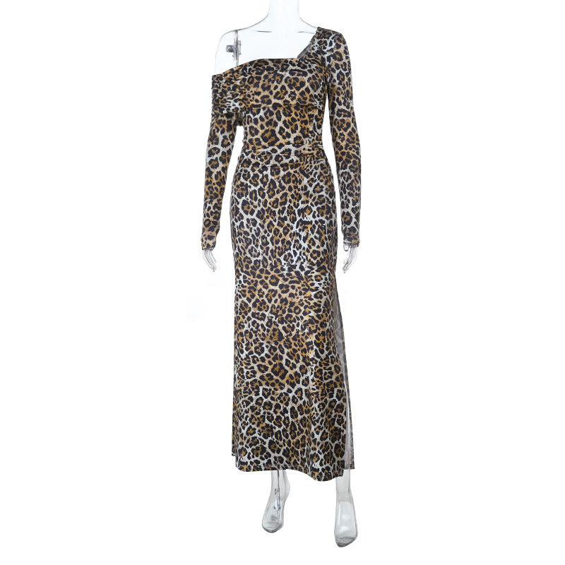 Damen One-Shoulder Maxikleid mit asymmetrischem Ausschnitt, figurbetontem Oberteil und geradem Rock Shop Nory