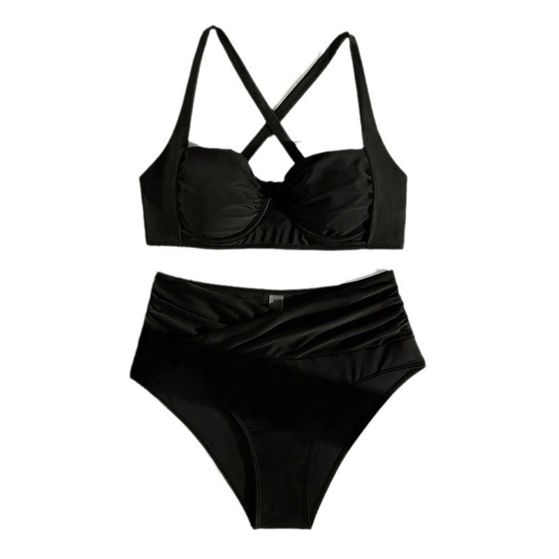 Damen Hochtaillierter Bikini mit verstecktem Stützeffekt