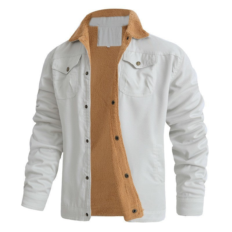 Herren Sherpa-gefütterte Workwear-Jacke aus Baumwoll-Canvas Shop Nory