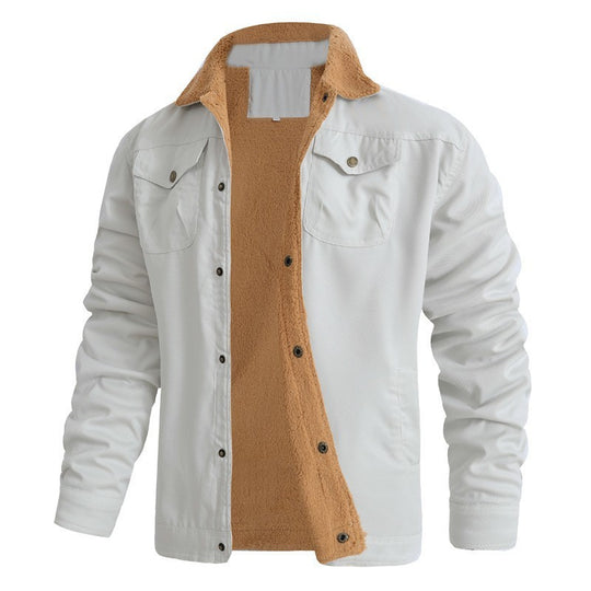 Herren Sherpa-gefütterte Workwear-Jacke aus Baumwoll-Canvas Shop Nory