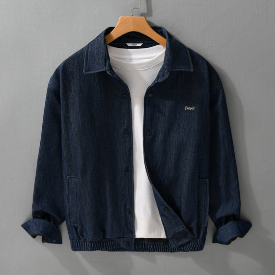 Herren Jeansjacke mit Druckknöpfen und elastischem Saum Shop Nory