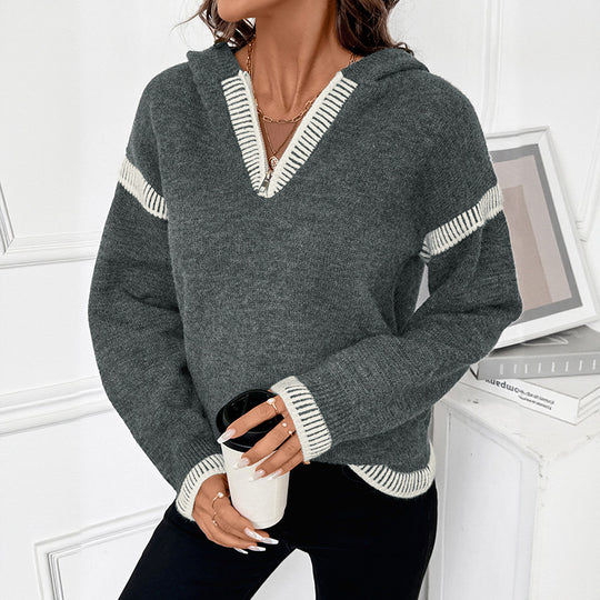 Damen Modischer Pullover mit Reißverschluss und Kapuze Shop Nory