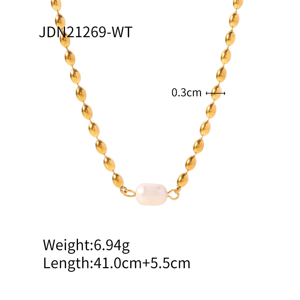 Damen Halskette mit einer Kombination aus eleganten Blasen und einem einzigartigen Perlenanhänger Shop Nory