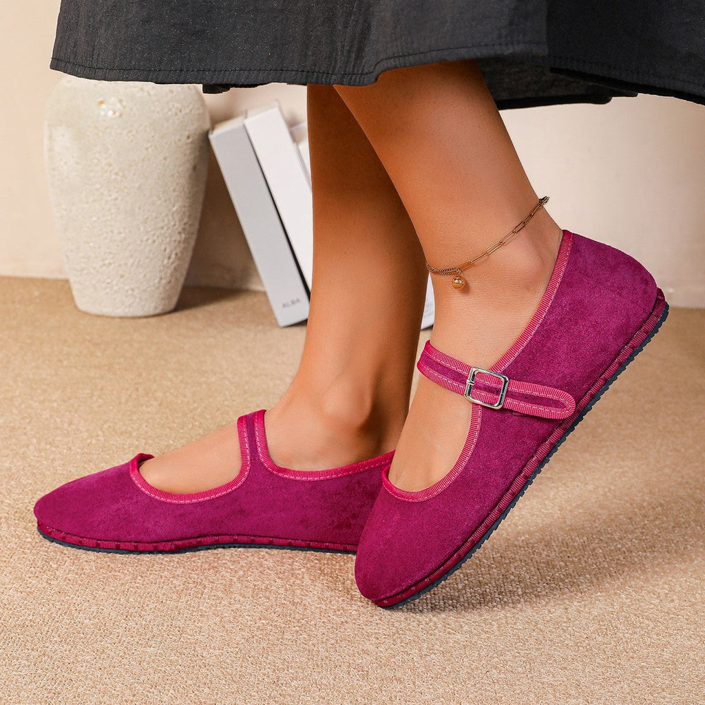 Damen Mocassins mit verstellbarem Riemen und weichem Obermaterial Shopnory