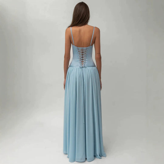 Damen nan modellierendes Bustier-Abendkleid mit vorgeformter Miederkonstruktion und weitfallendem Chiffon-Tellerrock