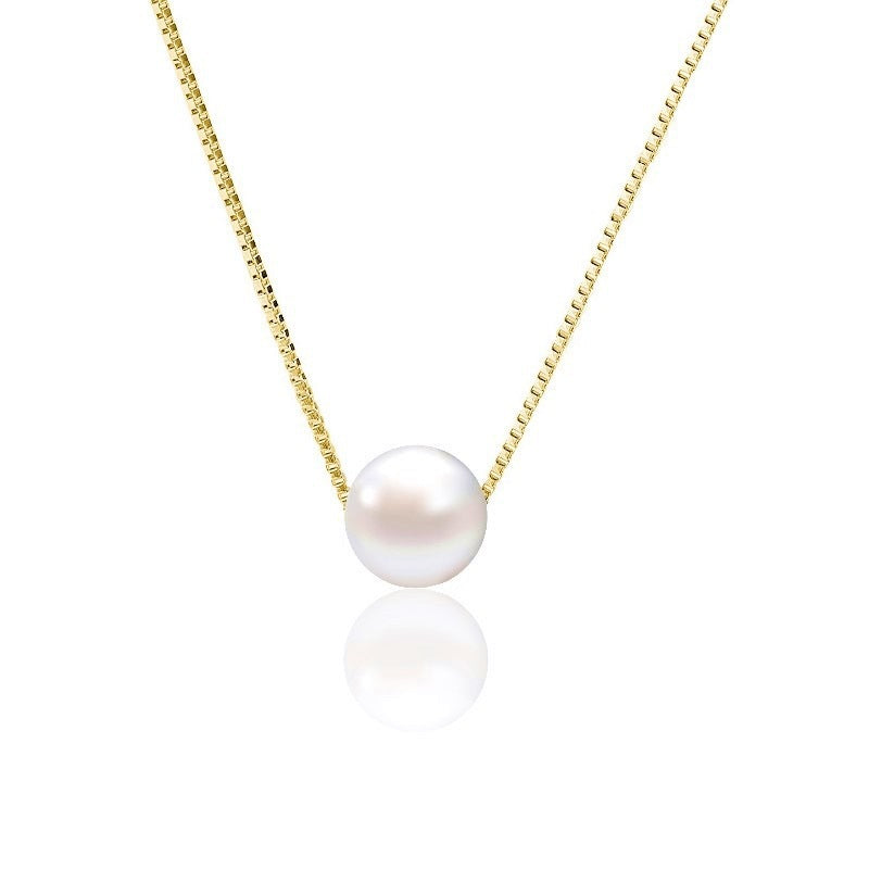 Damen Halskette mit luxuriösem Perlenanhänger und feiner Kettenstruktur Shop Nory