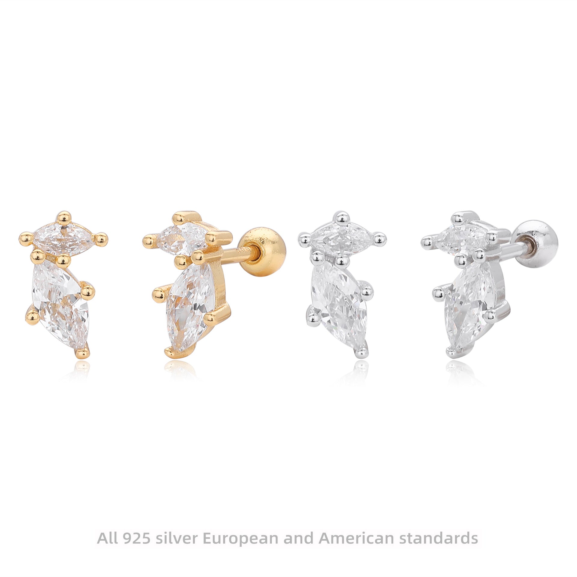 Damen Ohrstecker im eleganten Blüten-Design aus 925 Sterling Silber Shop Nory