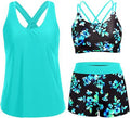 Damen Sportliches Tankini-Set mit floralem Oberteil und Shorts
