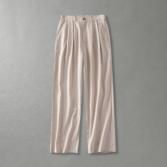 Damen Weite Bundfalten-Hose mit hoher Taille Shop Nory