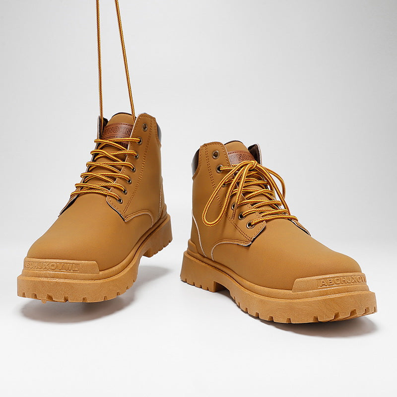 Herren Robuste Schnürboots aus hochwertigem Leder mit rutschfester Sohle
