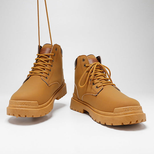 Herren Robuste Schnürboots aus hochwertigem Leder mit rutschfester Sohle