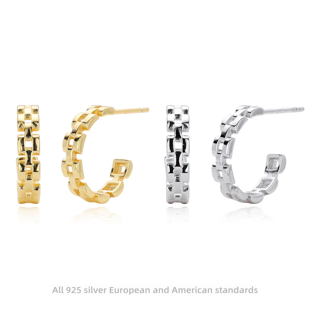 Damen Creolen im modernen Ketten-Design aus hochwertigem 925 Sterling Silber Shop Nory