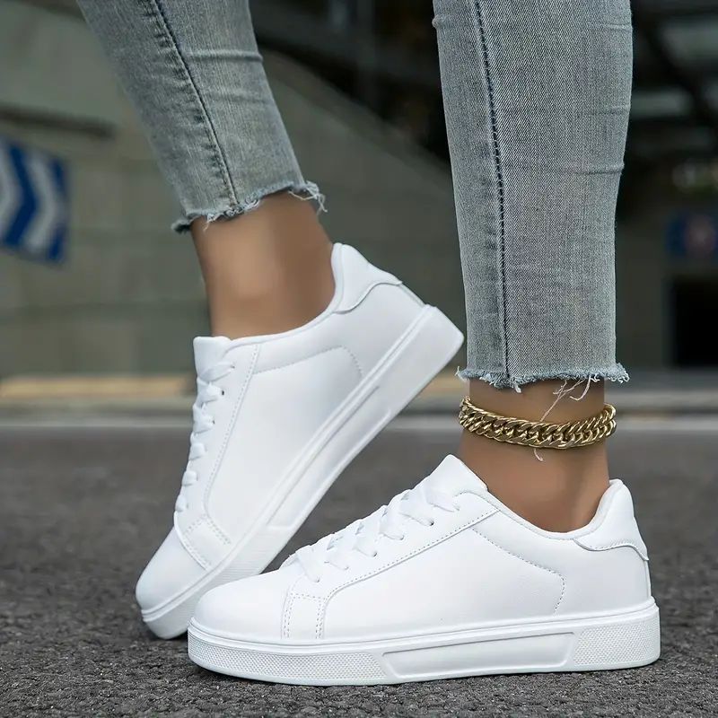 Damen nan minimalistische Sneaker im veganen Lederlook mit gepolsterter Komfortsohle
